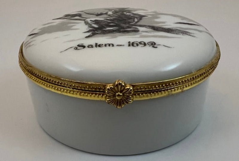 Salem Witch Black and White Trinket Box